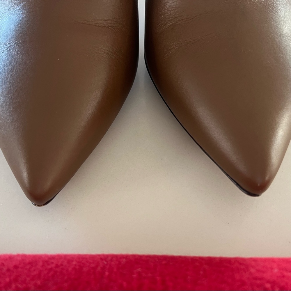 Valentino Garavani Rockstud Ankle Heeled Boots Cognac Booties Size 39.5 - Picture 8 of 14